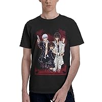Anime T Shirts Vampire Knight Man's Summer Cotton Tee Crew Neck Short Sleeve Tees Black