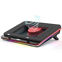 GT500 Powerful Turbo-Fan (4600 RPM) RGB Laptop Cooling Pad with Infinitely Variable Speed,Seal Foam for Rapid Cooling Gaming Laptop,Dust Filter for Protect Laptop,13-17.3inch Laptop Cooler