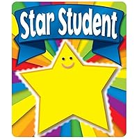Carson Dellosa 24-Piece Star Student Stickers for Kids Classroom Pack, Yellow Star Classroom Stickers, Perfect for Incentive Charts, Reward Stickers and More (6 Sheets)