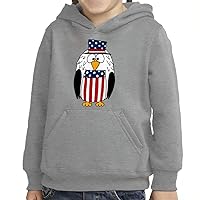 Patriotic Eagle Toddler Pullover Hoodie - Funny Sponge Fleece Hoodie - Cartoon Hoodie for Kids
