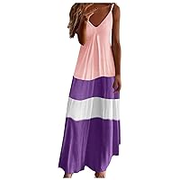 Womens Tie-Dye Beach Pullover Maxi Pluse Size Sundress Ladies Loose Long Slip Dress