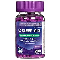 Natural Sleep Aid Caplets, Diphenhydramine HCl, 25mg - 200 Count | Sleeping Pills for Adults Extra Strength