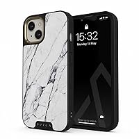 BURGA Elite Phone Case Compatible with iPhone 14 - Satin White Marble - Cute But Tough with CloudGuard 2-in-1 Defense System - Luxury iPhone 14 Protective Scratch-Resistant Hard Case