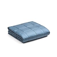 YnM Cooling Weighted Blanket — Oeko-Tex Certified Material with Premium Glass Beads (Blue Grey, 80''x87'' 30lbs), 140~240lb Persons Sharing Use on Queen/King Bed | A Duvet Included