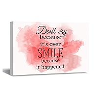 8x12 Inch Canvas Wall Art Painting for Kitchen Retro Religious Scripture Bible Verses Wall Decor for Nursery Living Room Birthday Gift Don’t Cry Because It’s Over Smile Because It Happened