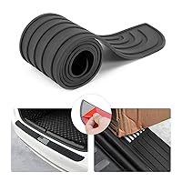 Car Rear Bumper Protector Guard, American Flag Anti-Scratch Door Entry Sill Guard, Non-Slip Rubber Vehicle Trim Cover Protection Strip, Car Exterior Accessories for Most Cars (Black Flag/35.4
