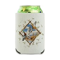 Duck Diamond Mallard Hunting Can Cooler - Drink Sleeve Hugger Collapsible Insulator - Beverage Insulated Holder