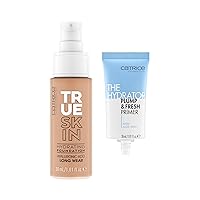 Catrice | True Skin Foundation 46 & The Hydrator Plump & Fresh Primer Bundle | Full Coverage Makeup | Vegan & Cruelty Free
