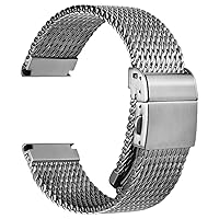 REZERO Milanese Mesh Watch Band, 316L Stainless Steel Watch Bracelet for Men Women with Folding Watch Buckle-19mm 20mm 21mm 22mm 24mm