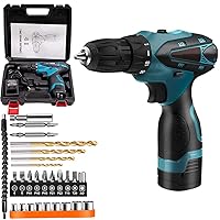 Cordless electric drill driver kit, electric screwdriver kit with 16.8V battery, 3/8