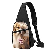 Sling Bag Crossbody for Women Fanny Pack Small Dog Chest Bag Daypack for Hiking Travel Waist Bag