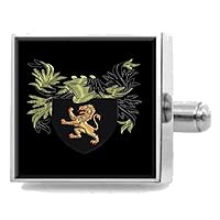 Williams Wales Family Crest Coat Of Arms Sterling Silver Cufflinks Engraved Box