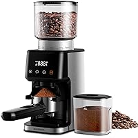 SHARDOR Conical Burr Coffee Grinder for Espresso with Precision Timer, Touchscreen Adjustable Electric Burr Mill with 51 Precise Settings for Home Use, Anti-static, Brushed Stainless Steel