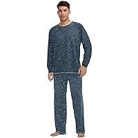 ALAZA Zodiac Star Blue Pajama Set for Men Women,Long Sleeve Top & Bottom Sleepwear Set Soft Lounge Nightwear