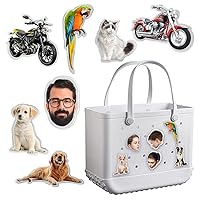 Custom Charms for Bogg Bags - Personalised Photos Rubber Tote Bag Charms, Rubber Beach Bag Decoration Charms Beach Tote Charms