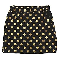 Petitebella Gold Polka Dots Black Cotton Skirt for Girl 1-8y