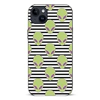 Alien Head and Pink Eyes TPU Protective Shell Compatible with iPhone 14 Plus Phone Case Slim Anti-Scratch Cover