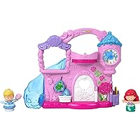 Fisher-Price Little People Toddler Toy Disney Princess Play & Go Castle Portable Playset with Ariel & Cinderella for Ages 18+ Months