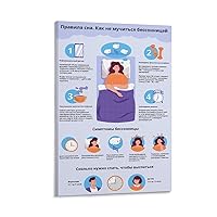 NEITTGYY Sleep Poster How to Avoid Insomnia Art Poster Canvas Painting Wall Art Poster for Bedroom Living Room Decor 08x12inch(20x30cm)