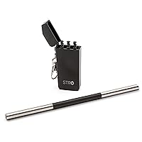STRO Portable Reusable Metal Straw with Travel Case & Built-in Cleaning Brush, Stainless Steel Straws Drinking Straw for 20 and 30 oz Tumblers, Cans, Bottles, Cups