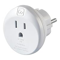 Go Travel US to Europe Plug Adapter, Travel Adapter for Small Electrical Devices, Adapter, Input - Type A, Type B and Output - Type E, Type F, Travel Essentials for North American Travelers to Europe