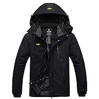 wantdo Men's Mountain Waterproof Ski Jacket Windproof Rain Jacket Winter Warm Hooded Coat