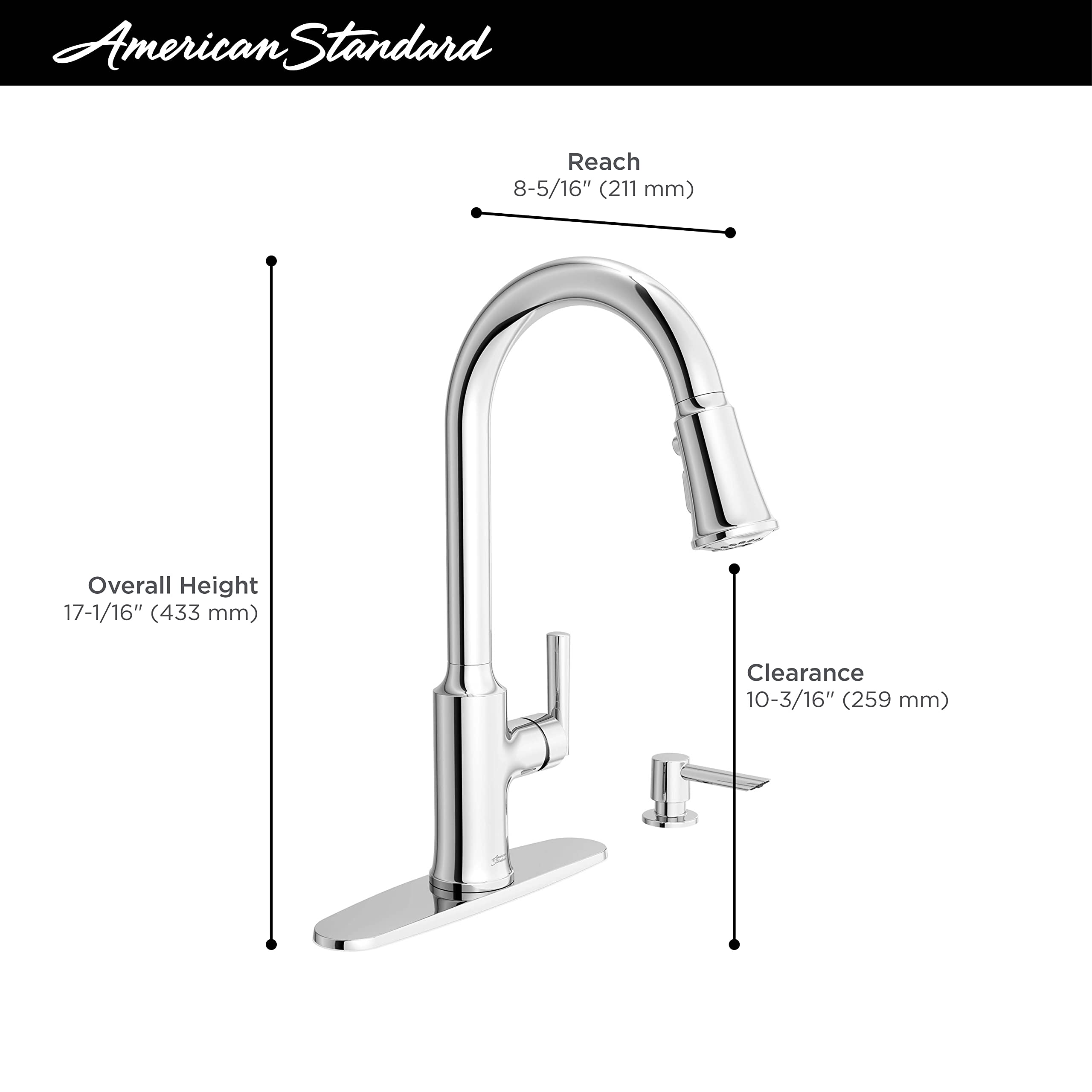 American Standard 7421300.075 Raviv Kitchen Faucet, Stainless Steel