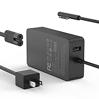 65W Surface Pro Laptop Charger for Microsoft Surface Pro 10, 9, 8, 7+, 7, 6, 5, 4, 3, X, Windows Surface Laptop 6, 5, 4, 3, 2, 1, Surface Go Tablet, Surface Book 3, 2, 1, Support 44W, 36W, LED, 10FT