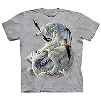The Mountain Fantasy White Wolf Spirit Mens T-shirt XXXL