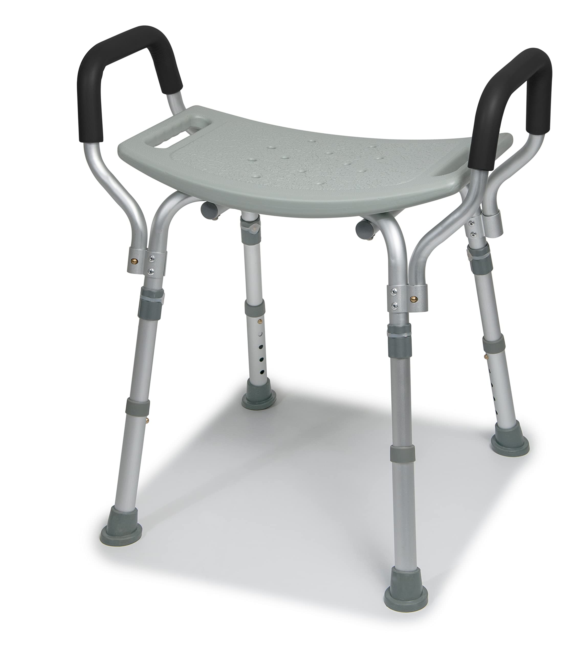Lumex Platinum Collection Bath Seat with Support Arms - Retail Packaging, Standard Grey, Medical Shower Chair for Adults, 350 lbs Capacity, Pack of 4, 7931RA
