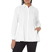Foxcroft Women's Plus Size Gianna Long Sleeve Stretch Solid Blouse