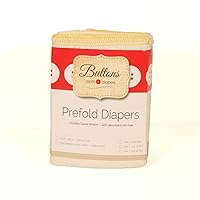 –Unbleached Organic Prefolds – 6 Pack, Baby Cloth Diaper Bamboo Cotton Blend Prefolds, Premium, Eco-Friendly (4x8x4) (Size 1)