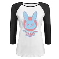 ZZYY Womens Fashion DVA Logo Over First-Person Shooter Video Game Watch Middle Sleeve T-Shirt Play Black M