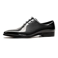 Men's Genuine Leather Oxfords Block Heel Lace Up Style Round Toe Shoes Anti Slip Formal
