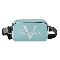Custom Light Teal Fanny Packs for Women Men Personalized Belt Bag with Adjustable Strap Customized Fashion Waist Packs Crossbody Bag Waist Pouch for Workout/Traveling/Casual/Running/Hiking/Cycling