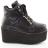 Womens Synthetic Sporty Platform Lace Up Ankle Boots