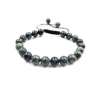 AAA KAMBABA JASPER Natural Healing Power Gemstone Crystal Beads Unisex Adjustable Macrame Bracelets 8mm