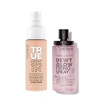 Catrice | True Skin Foundation 10 & Prime & Fine Dewy Glow Spray Bundle | Full Coverage Makeup | Vegan & Cruelty Free