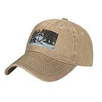 Husky Dog Print Cotton Outdoor Baseball Cap Unisex Style Dad Hat for Adjustable Headwear Sports Hat