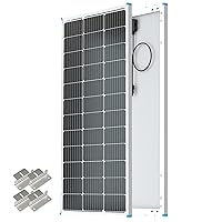 Solar Panel 100 Watt 12 Volt with Mounting Z Brackets High-Efficiency Monocrystalline PV Module Power Charger for RV Marine Rooftop Farm Battery and Other Off-Grid Applications