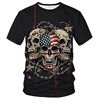 Novelty Cool Skull T-Shirt Funny Fashion Graphic Tee Shirt