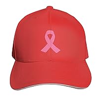 Pink Ribbon Breast Cancer Disease Hat Fashion Sandwitch Baseball Cap Curved Brim Trucker Hats Golf Sunhat Black