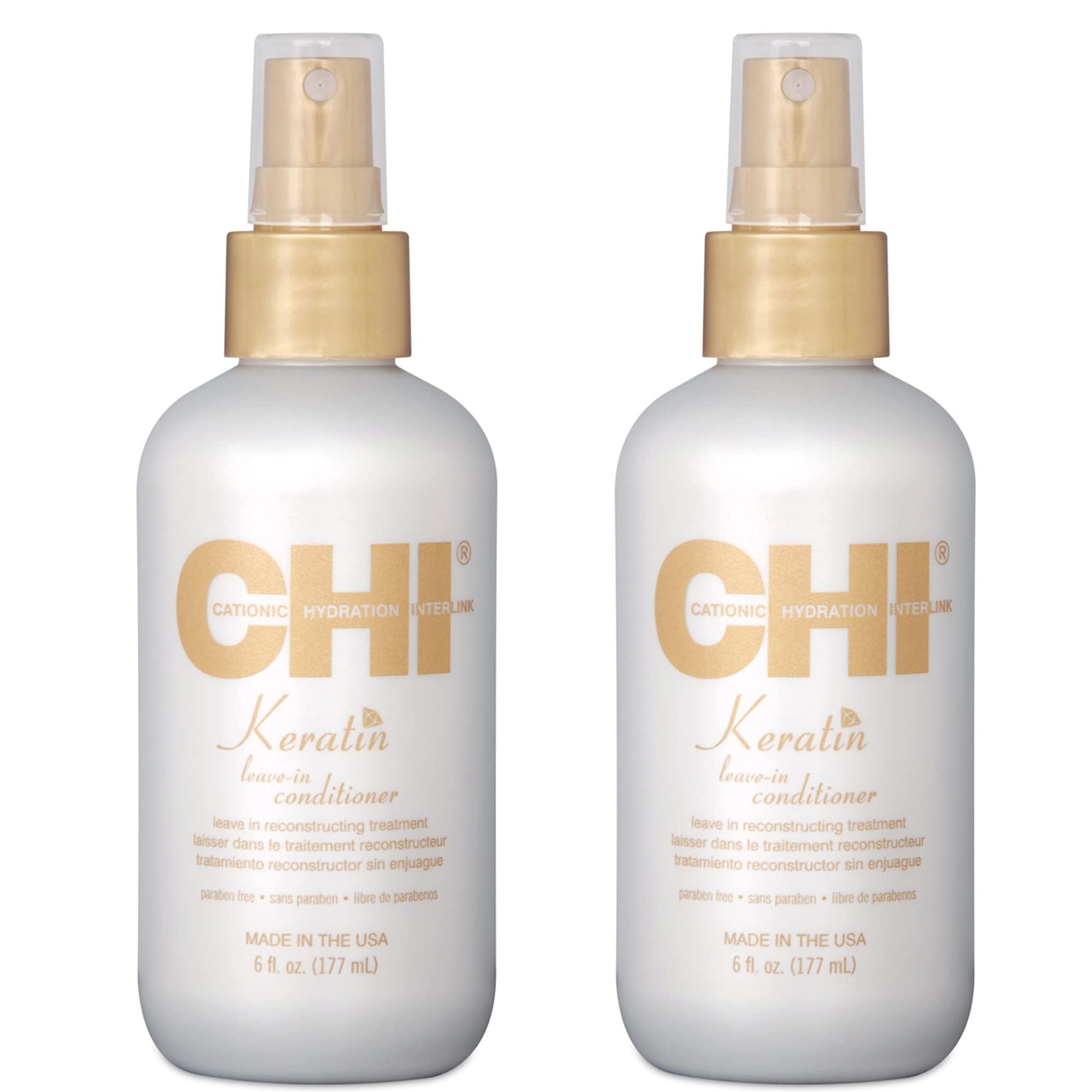 CHI Keratin Leave-in Conditioner, White, 12 Oz, Pack of 2