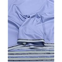 African Soft Cashmere Cotton Atiku Fabric for Men Cloth Plain Atiku Cashmere Polish Fabric Material for Garment.(5 Yards/Piece) (Light Blue)