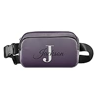Grey Gradient Custom Fanny Pack Everywhere Belt Bag Personalized Fanny Packs for Women Men Crossbody Bags Fashion Waist Packs Bag with Adjustable Strap for Outdoors Running Shopping Travel