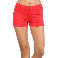 Women's Solid Back Pocket Mini Stretch Casual Moleton Jegging Shorts