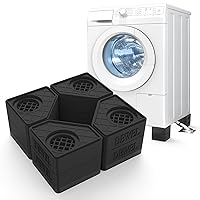 Anti Vibration Pads for Washing Machine Foot Pads, Washer and Dryer Pedestals for Shock And Noise Cancelling, Washing Machine Support, Black