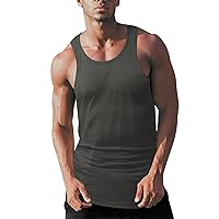Tank Tops Men Beach, Mens Tank Top Solid Color Round Neck Fashion Sleeveless Shirts Trendy Causal Workout 2023 Tees