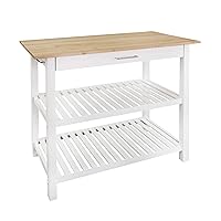 Casual Home Solid Hardwood Top, Natural/White, 40