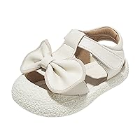 Toddler Girls' Shoes Wrapped Toe Bow Decorated Sandals Soft Bottom Beach Shoes Princess Shoes Girls Slides